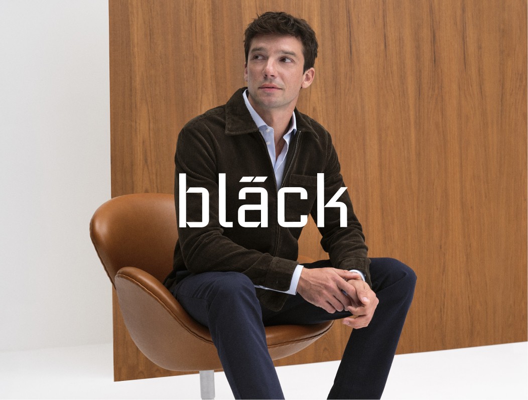 Bläck tøjmærke. Olivengrøn overshirt i fløjl til herre.