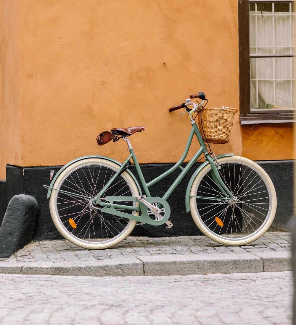 En grön retrocykel från Stålhästen