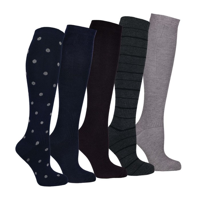Stödstrumpor Bambu flerfärgat 5-pack