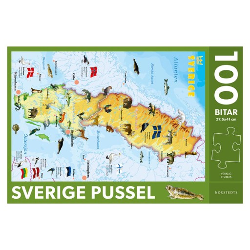 Sverige med djur Pussel, 100 bitar