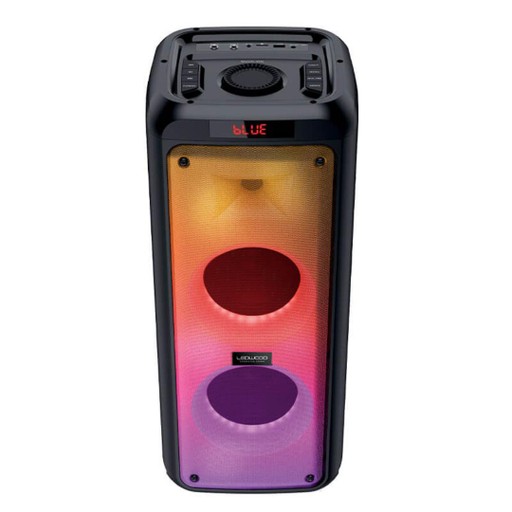 Trådlös Bluetooth partyhögtalare med radio och färgbelysning