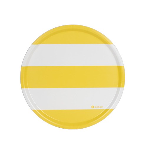 Rund bricka Stripes Rund bricka Stripes Gul/vit