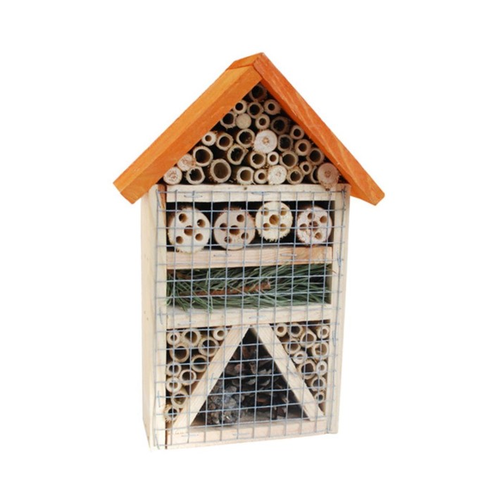 Insektshotell orange tak, 19X9X29 cm