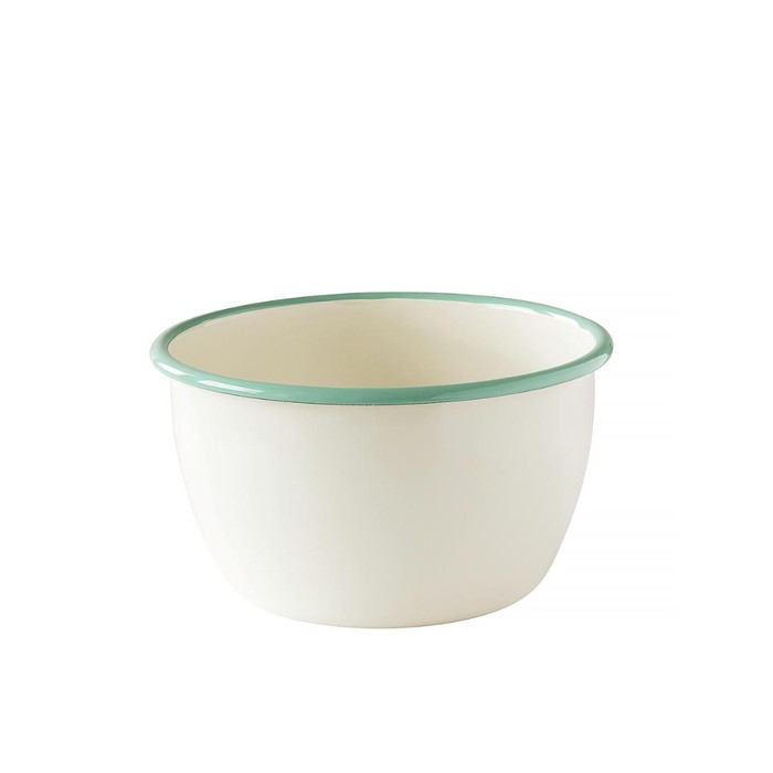 Emaljerad skål, 18 cm. 2-pack Cream