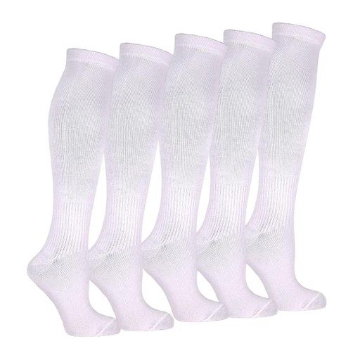 Stödstrumpor vit 5-pack