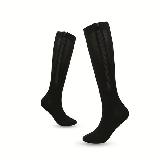 Stödstrumpor med dragkedja 1-par Stödstrumpor med dragkedja 1-par Svart