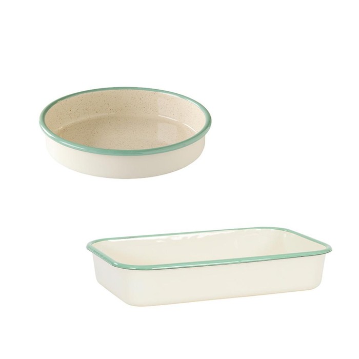 Ugnsformspaket - Rund 24 cm och rektangulär i Cream Lux