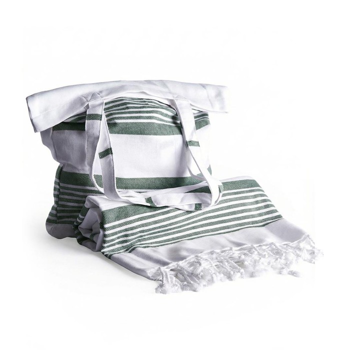 Hamamhandduk med tillhörande totebag Hamamhandduk med tillhörande totebag Grön