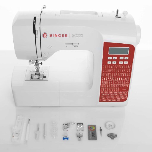 Singer SC220 röd symaskin – 200 stygnapplikationer