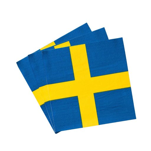 Servetter 20 pack Svenska flaggan