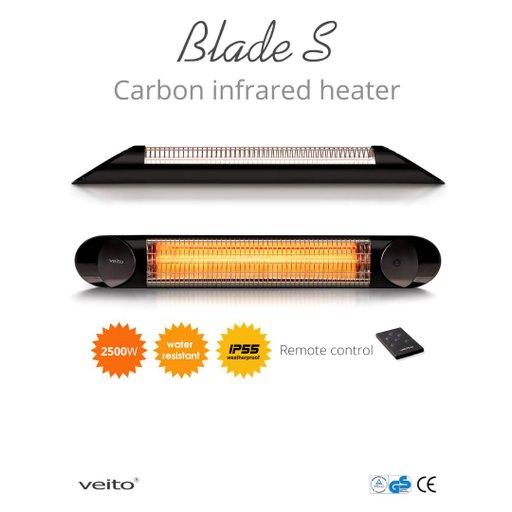 Infravärme Veito Blade S 2500W Black Infravärme Veito Blade S 2500W Black