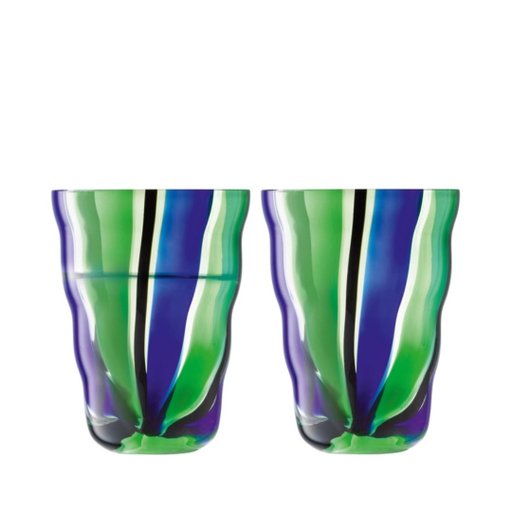Dricksglas Folk svart/blå/grön 2-pack Dricksglas Folk svart/blå/grön 2-pack