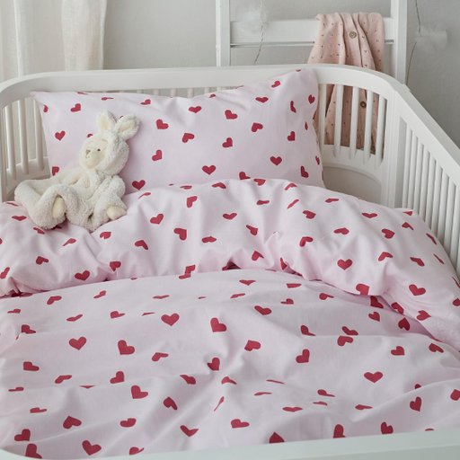 Bäddset Hjärtrud spjälsäng