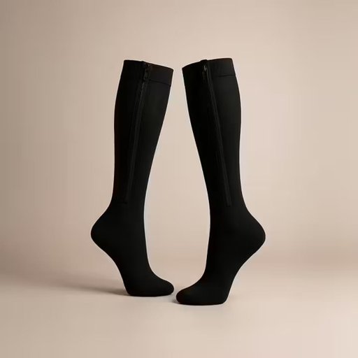 Stödstrumpor med dragkedja 2-par