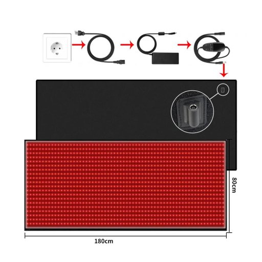 Rödljusmatta 180 x 80 cm