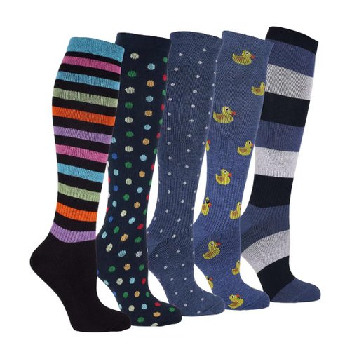 Stödstrumpor Bomull färglatt 5-pack 