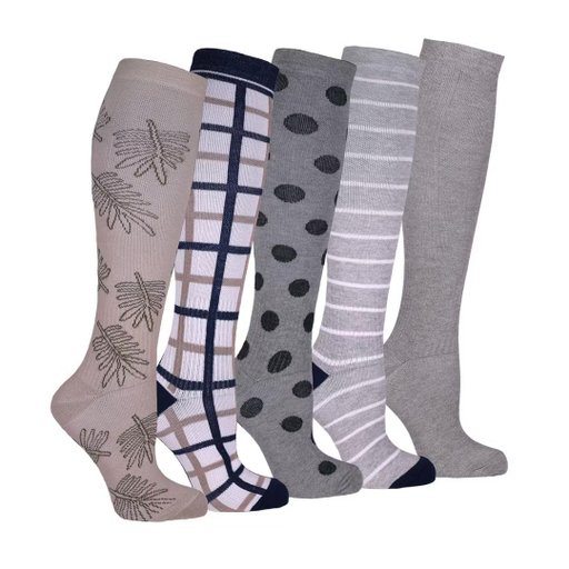 Stödstrumpor Bomull ljust 5-pack