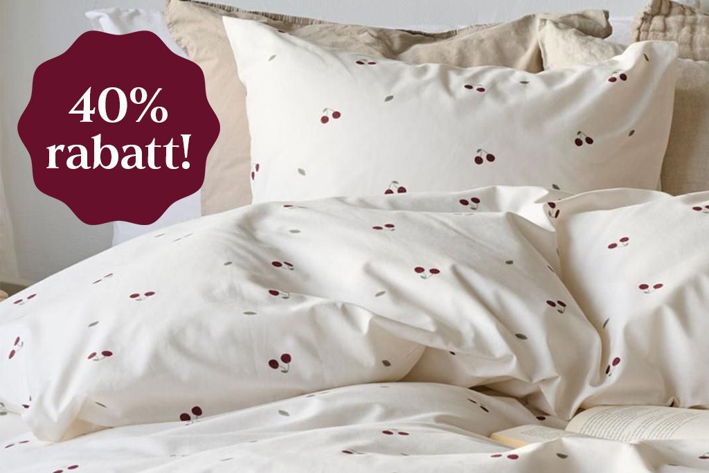 Fint påslakan med körsbärmotiv
