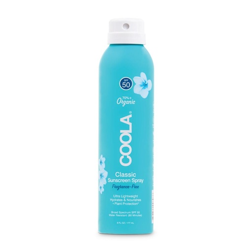 COOLA Classic Body Organic Sunscreen Spray SPF 50 Fragrance Free 177ml
