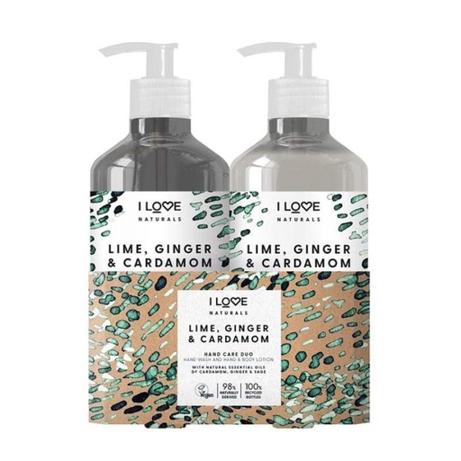 I Love Naturals Lime, Ginger & Cardamom Hand Care Duo 2 x 500ml