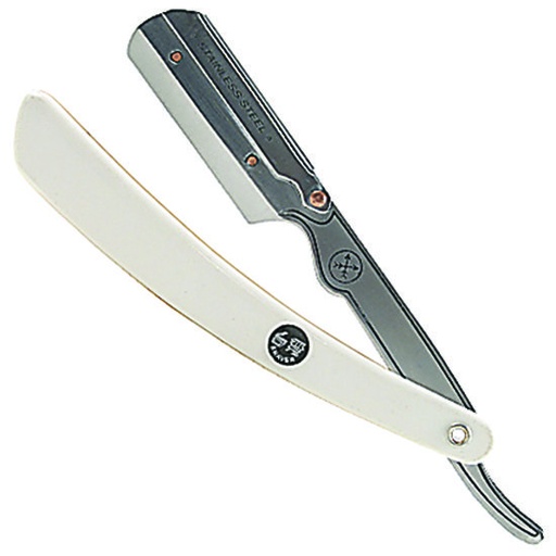Parker White ABS Handle Clip Type Barber/Straight Razor