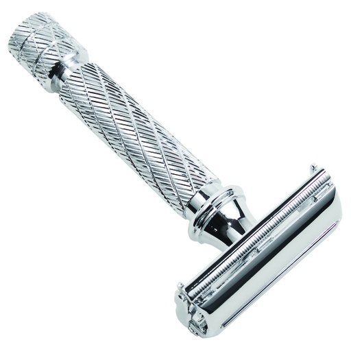 Parker Textured 3&quot; Short Handle Butterfly Open Safety Razor