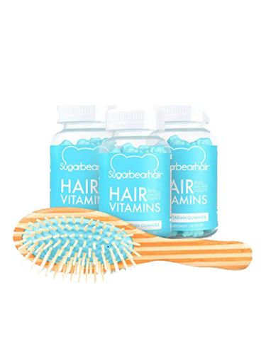 Sugarbear Hair Vitamins 3-Pack + Borste