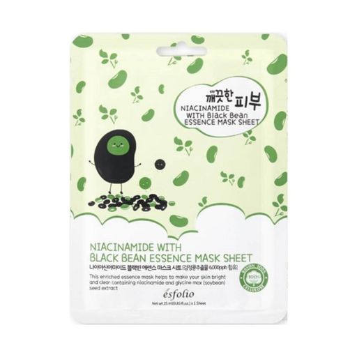 Esfolio Pure Skin Niacinamide Black Bean Essence Mask Sheet 25ml