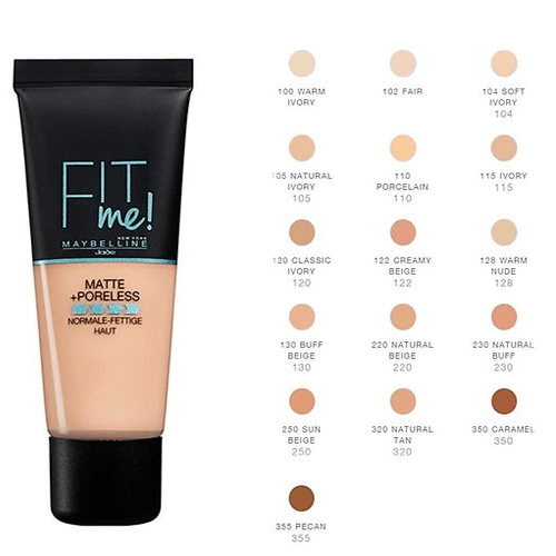 Maybelline Fit Me Matte Poreless Foundation 110 Porcelain 30ml