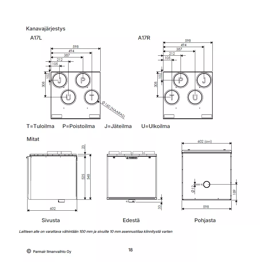 Parmair Alvari – A17 Adapter® Eximus Jr, Kx 2005-