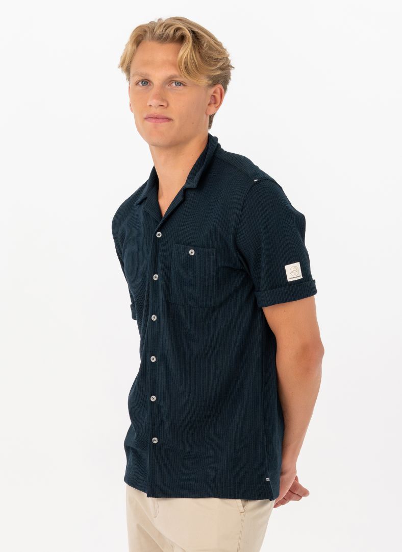 Brassie Camp Collar Shirt Dk Navy Blue