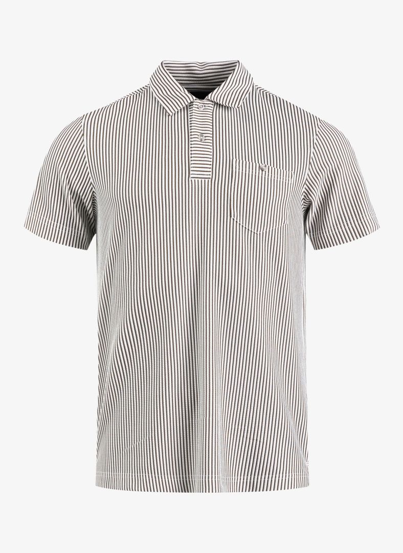 Brassie Polo Brassie Polo Khaki green stripe