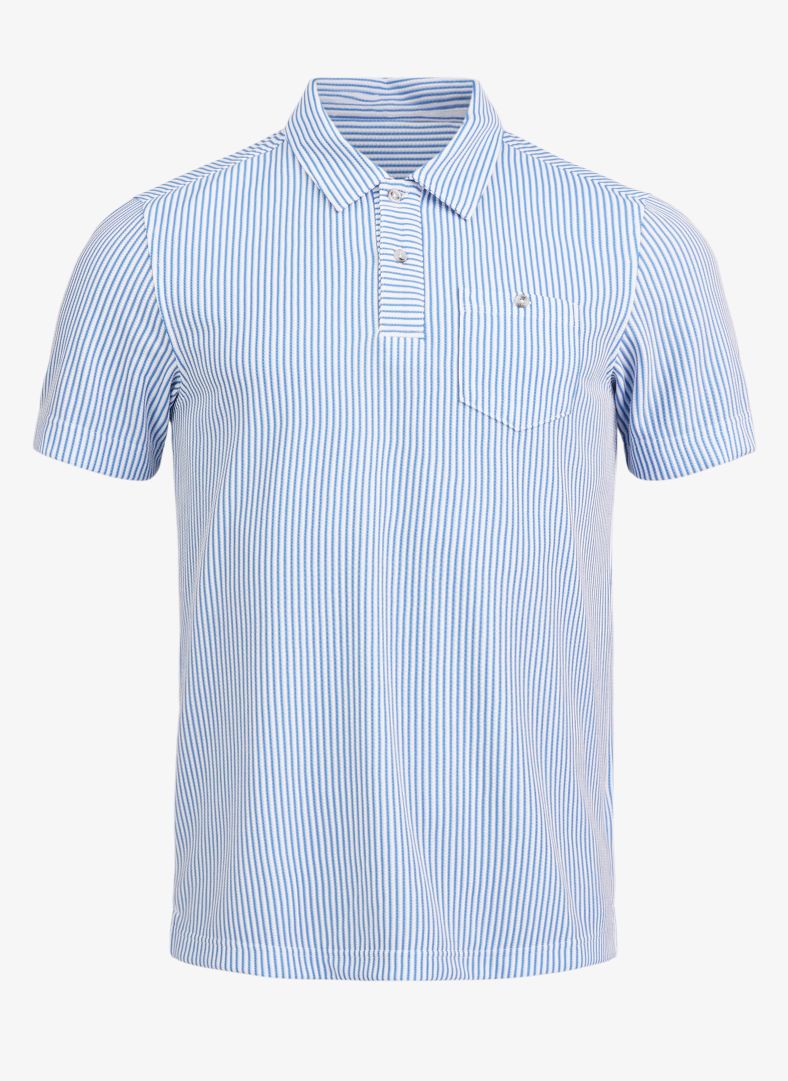Brassie Polo Blue Poppy Stripe