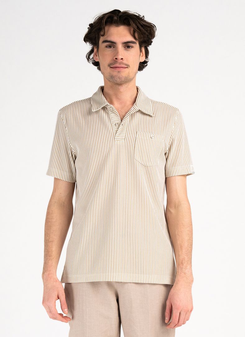 Brassie Polo Beige Oak Stripe