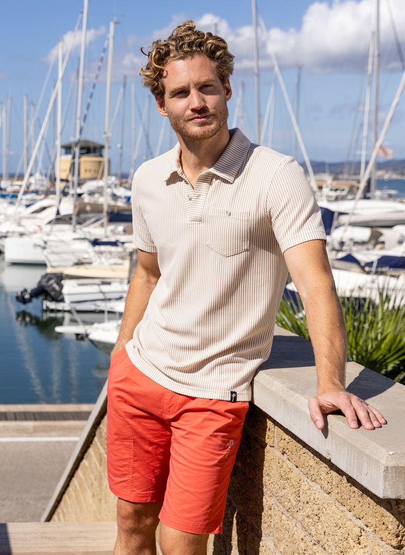 Brassie Polo Brassie Polo Beige Oak Stripe