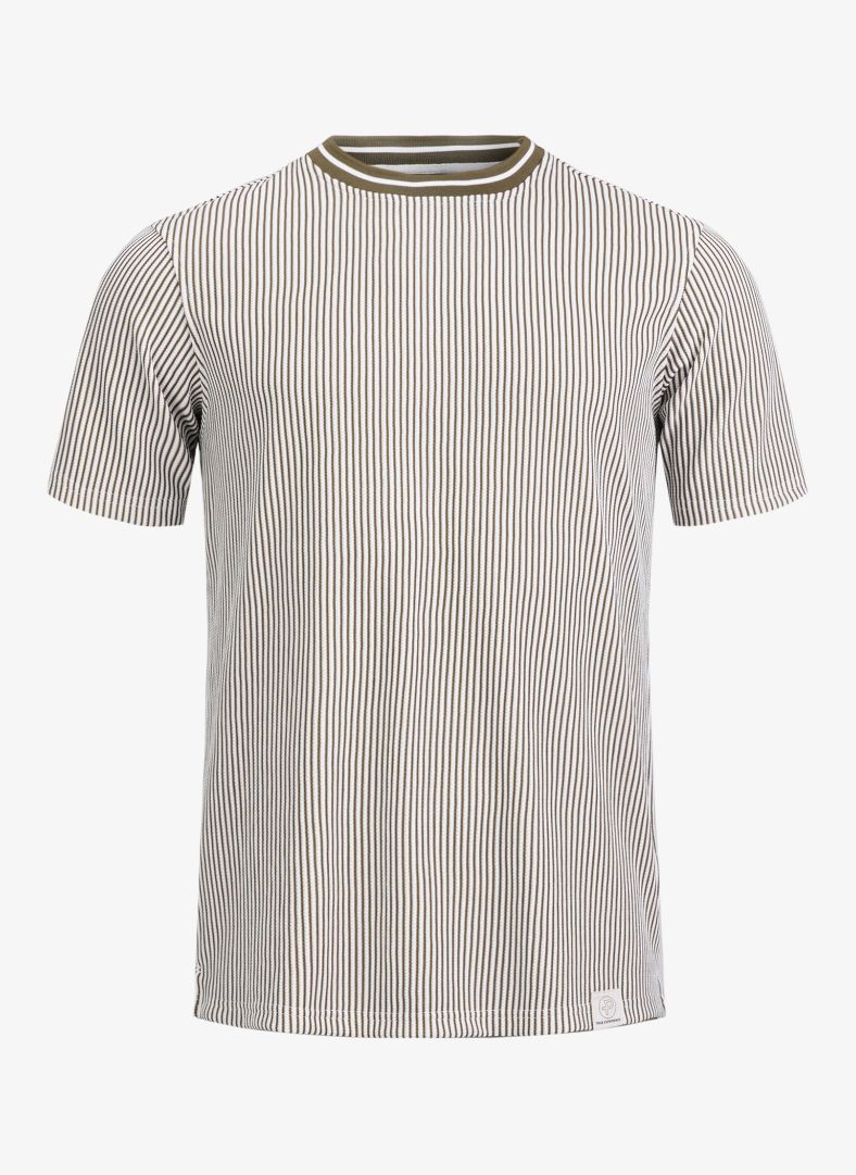Brassie Tee Khaki green stripe