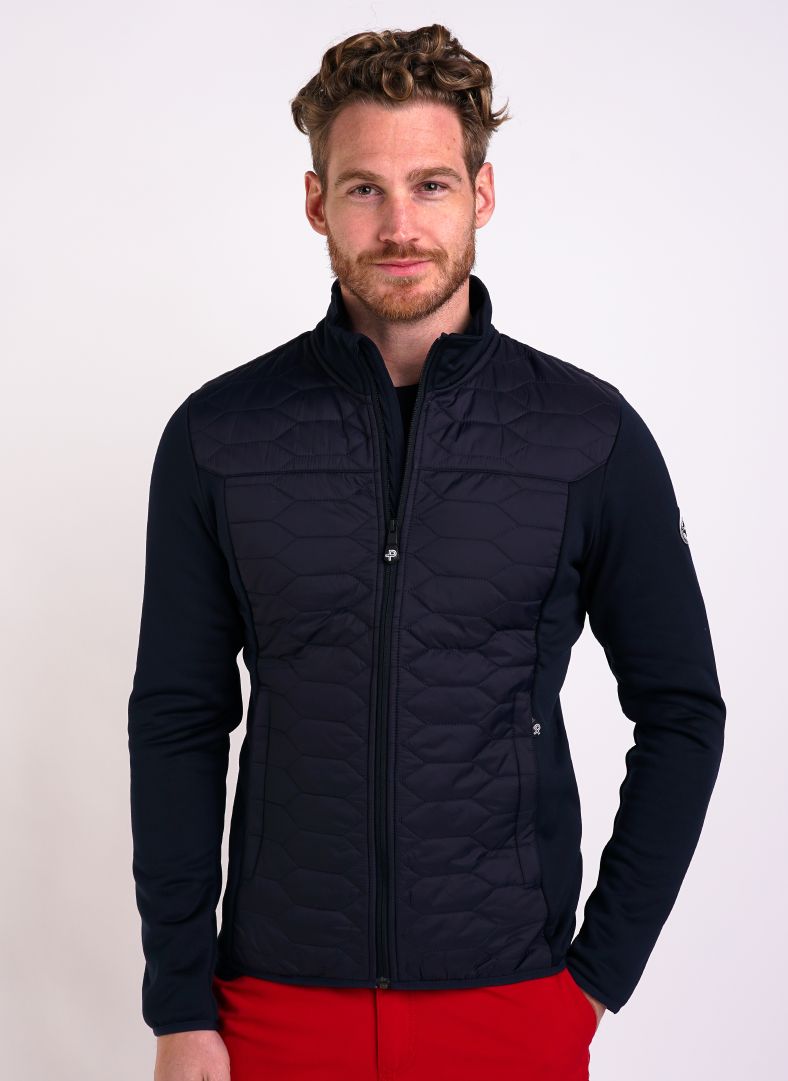 Levo Quilted Zip Dk Navy Blue