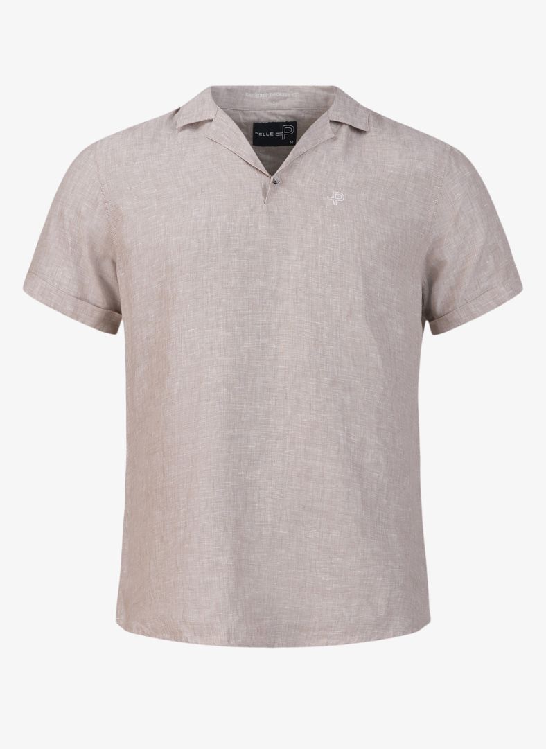 Linen Polo Tumbled Stone Mél.