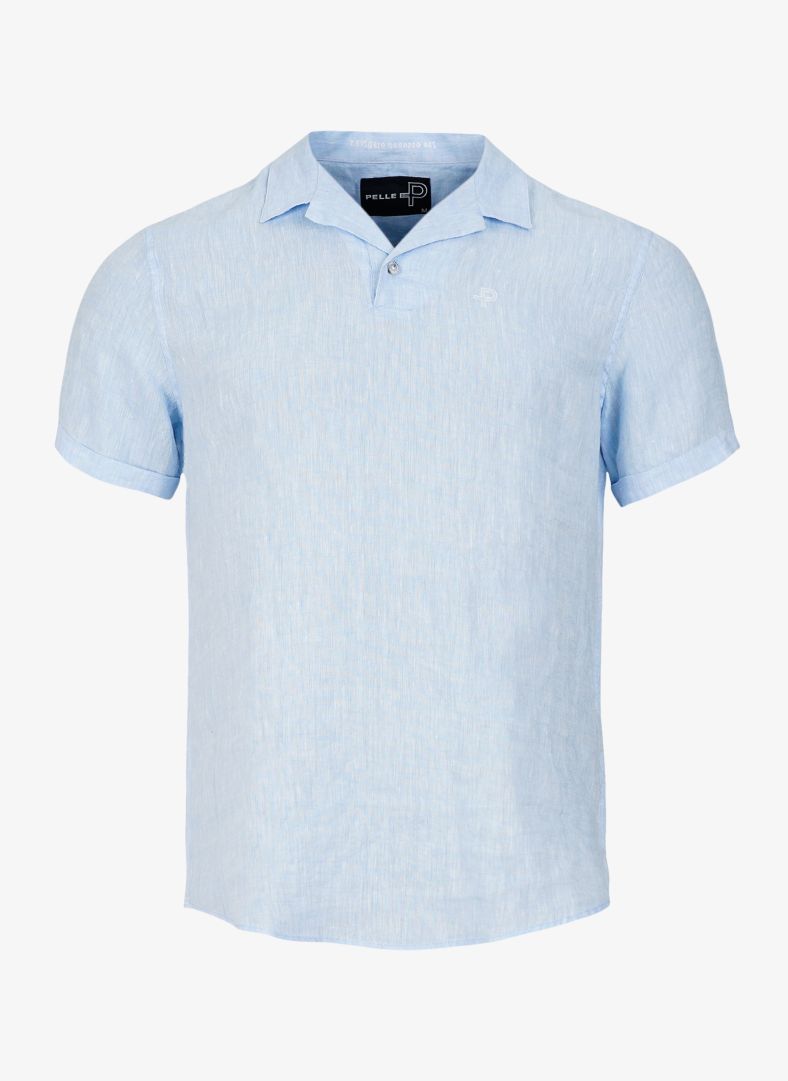 Linen Polo Sky Blue Mélange