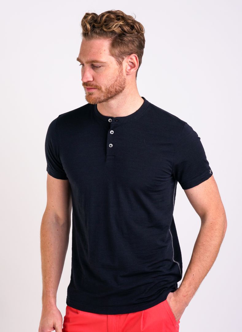 Merboo tee buttons Dk Navy Blue