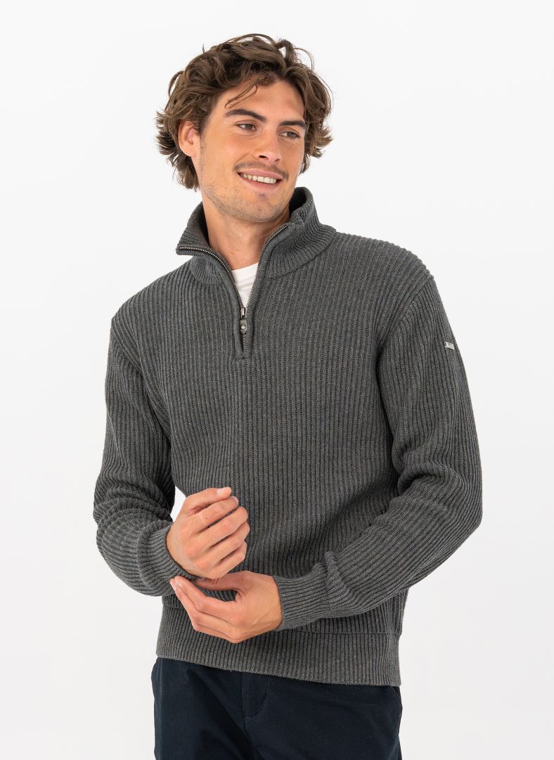 Mons Half Zip Mons Half Zip Dk Grey Melange
