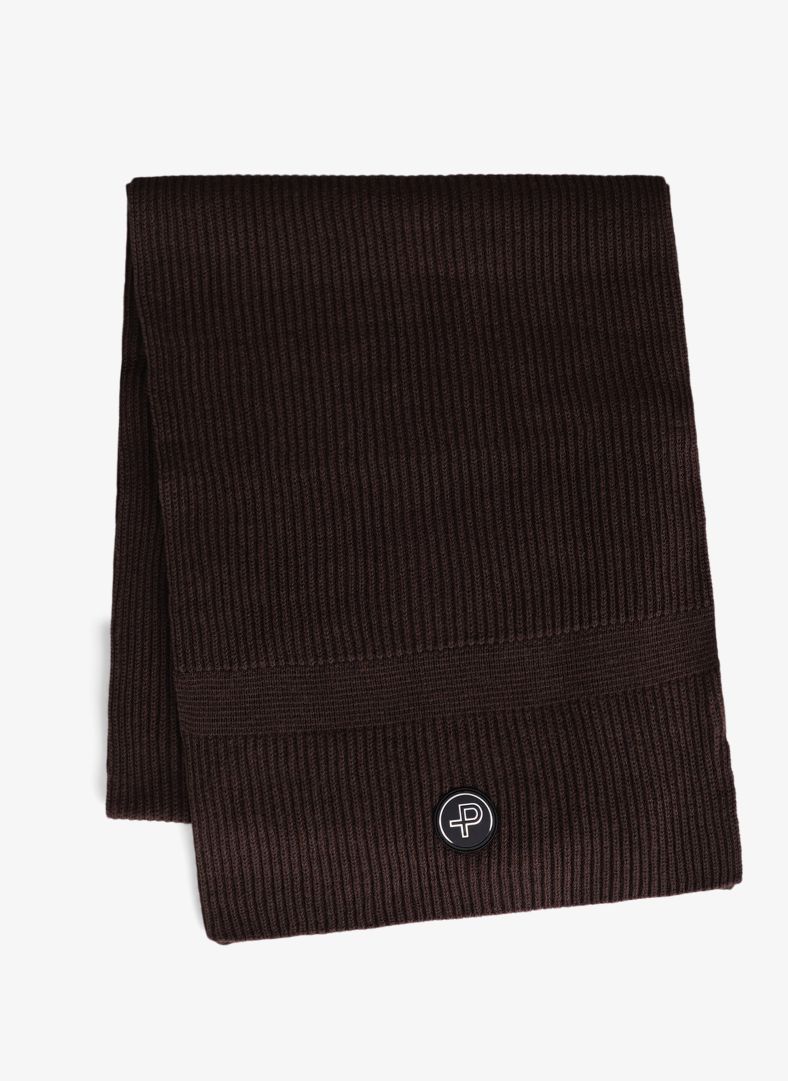 Mons Knitted Scarf Carob Brown Mélange