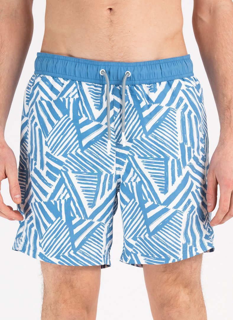 Swim Shorts Tidal Blue Print