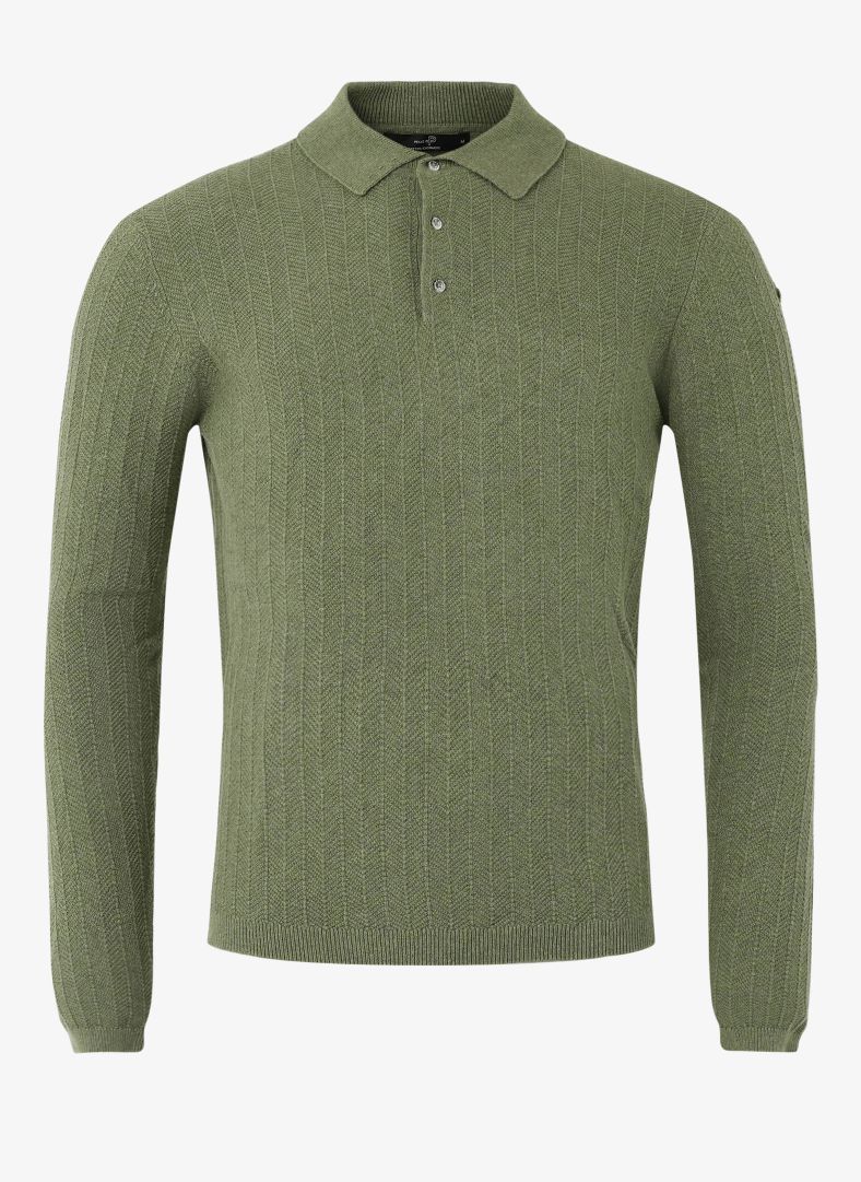 Tiller Herringbone Polo Tiller Herringbone Polo Kombu Green Mélange