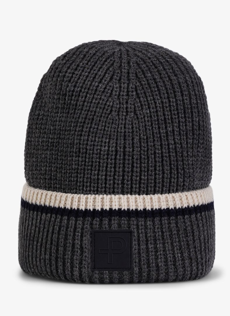 Tiller Knitted Hat Stripes Charcoal