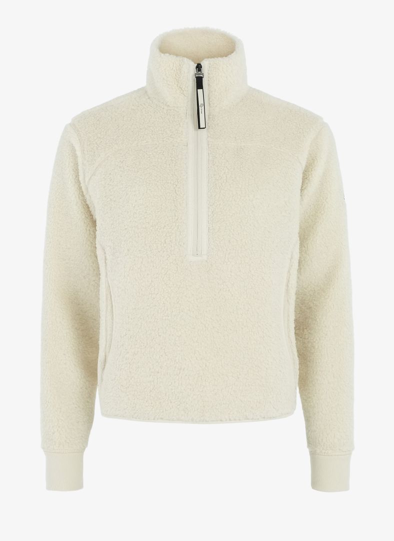 W Alpage Half Zip Sweater Cream white