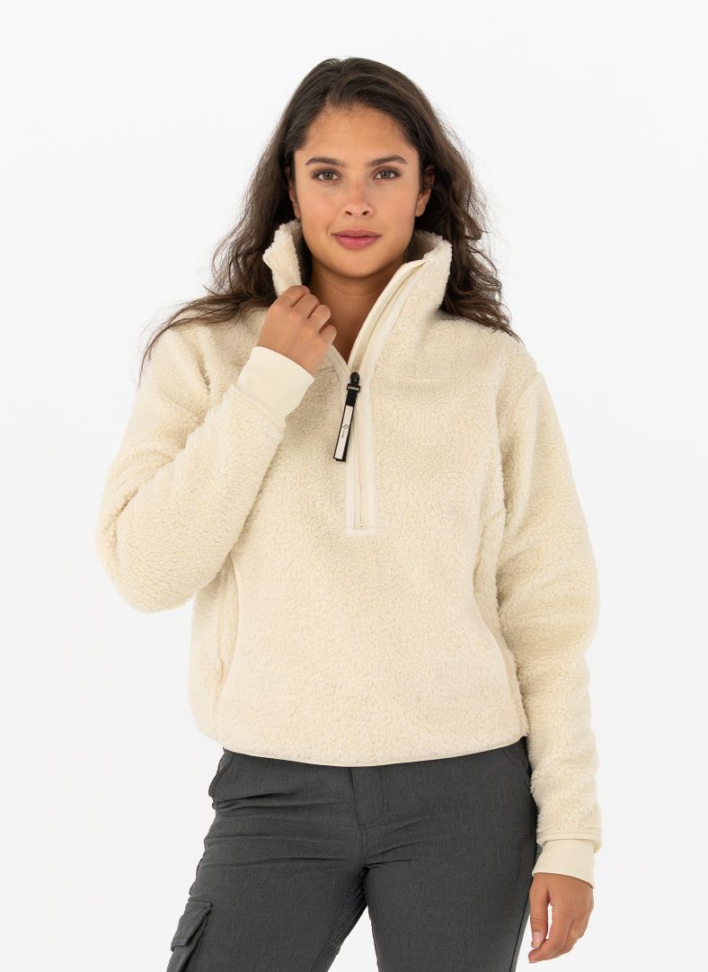 W Alpage Half Zip Sweater Cream white