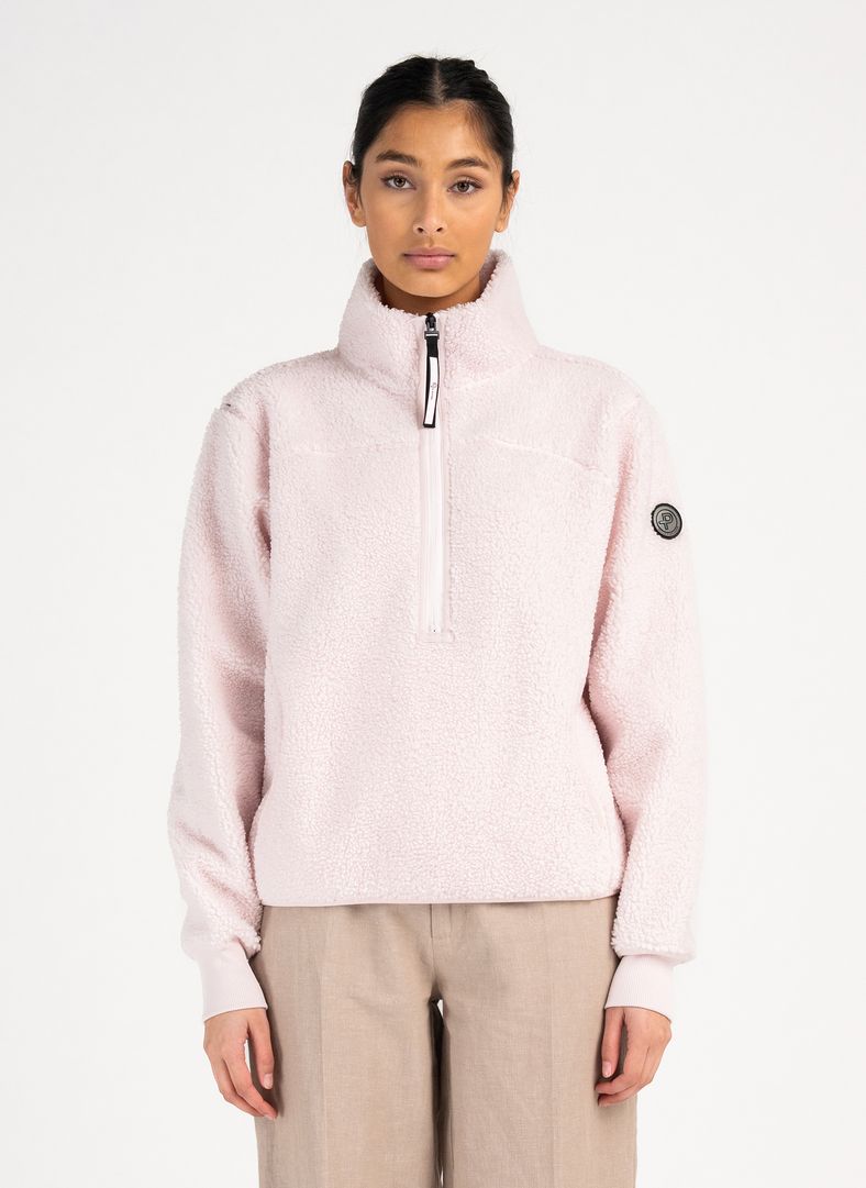 W Alpage Half Zip Sweater Soft Pink