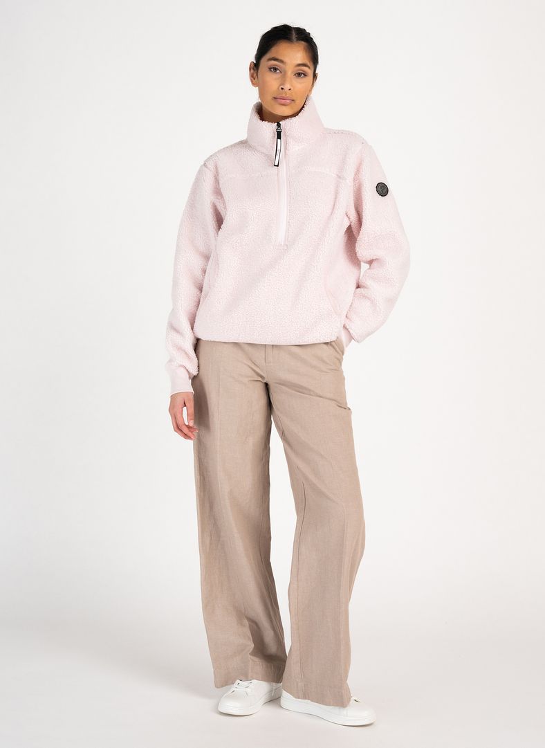 W Alpage Half Zip Sweater Soft Pink