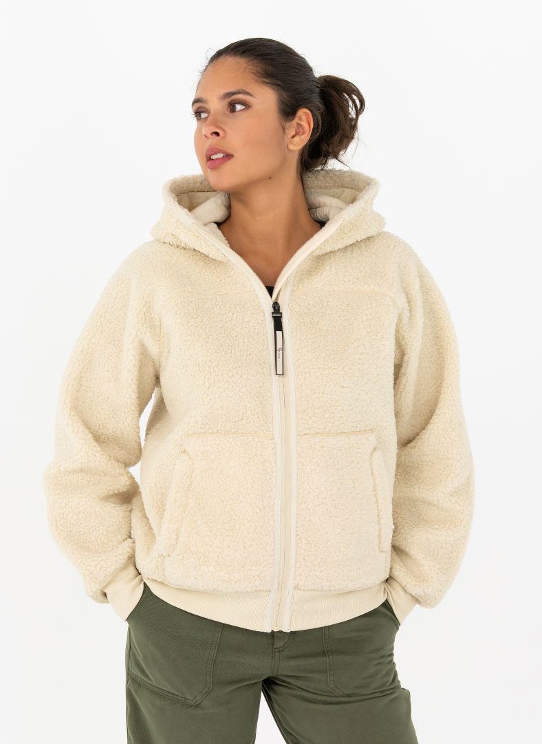 W Alpage Zip Hood Cream white